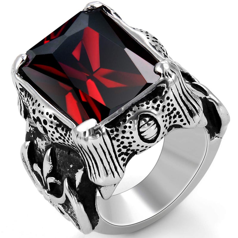 OIDEA Gothic Dragon Claw Ring for Men: Punk Stainless Steel Men's Rings Vintage Signet Statement Ring Cocktail Party Biker Ring Jewelry for Mens Womens, Size 7 - Image 1